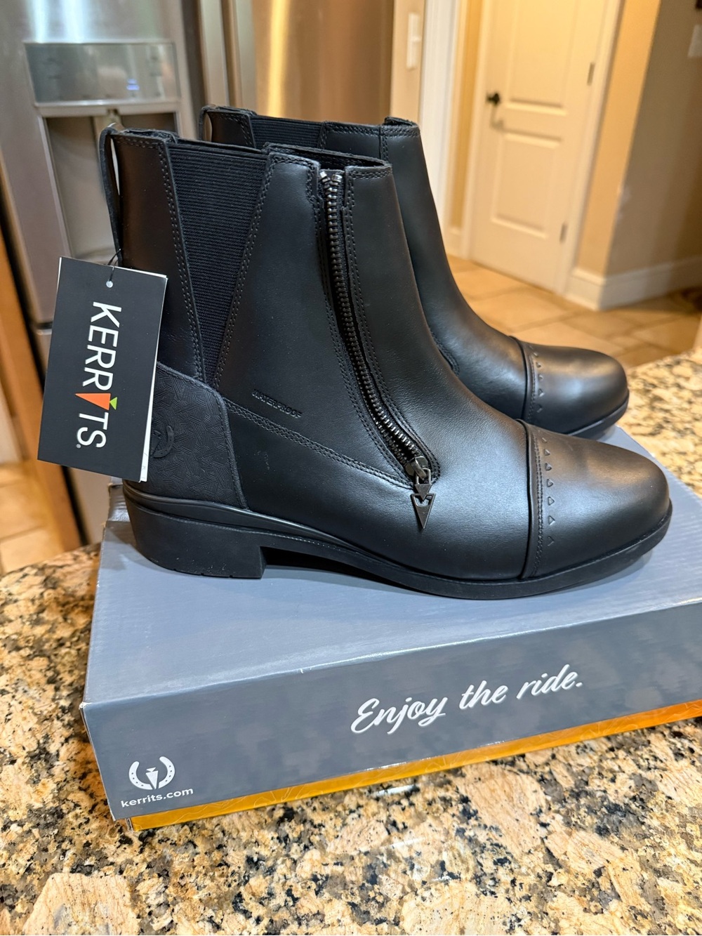 Kerrits cascadia ladies size 11 Black Waterproof Zip Paddock Boots - Picture 7 of 16